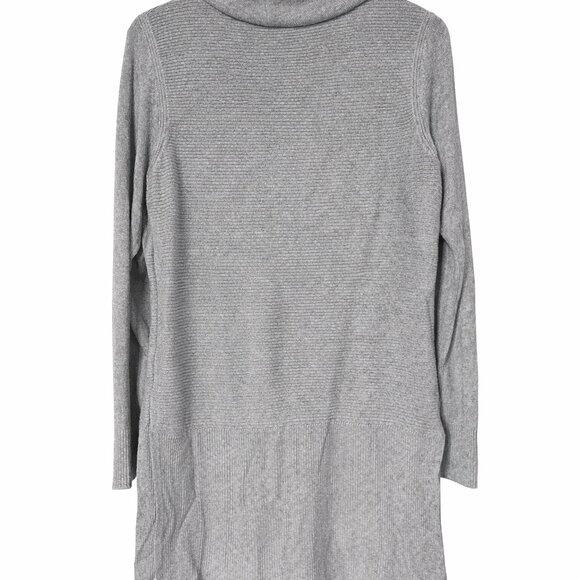 Adrienne Vittadini Tunic Sweater Women Size M Heather Gray Cowl Neck Long Sleeve - Picture 4 of 6